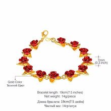Load image into Gallery viewer, Red Rose Flower Bracelet