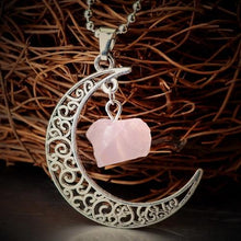 Load image into Gallery viewer, Vintage Crystal Moon Necklace