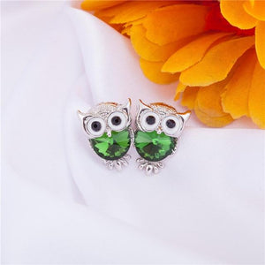 Crystal Owl Earrings