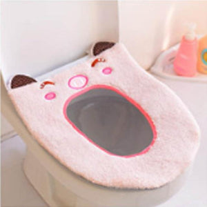 Cartoon Washable Toilet Mat Portable Toilet Seat Cover Warmer Bathroom Accessories Plush Toilet Cushion