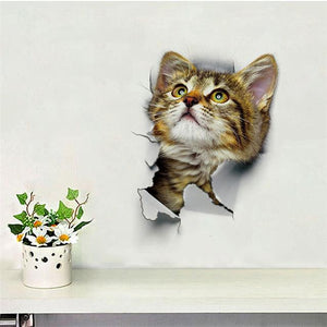 3D Cat Toilet Sticker