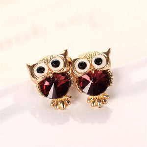 Crystal Owl Earrings